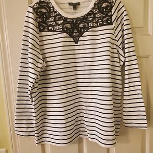 Lane Bryant Plus Size Black and White Shirt-